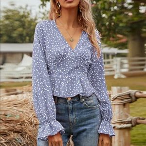 SHEIN Purple Hearts Blouse